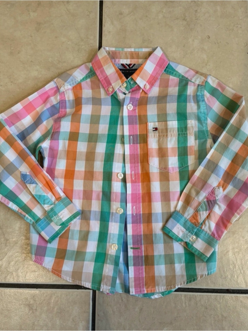 Tommy Hilfiger Boys' Multi-Color Plaid Button-Down Shirt